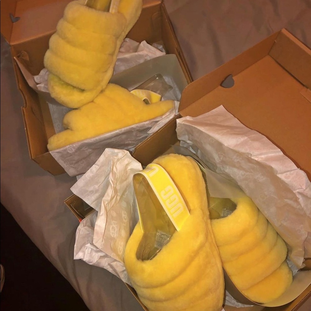 Yellow ugg slides
